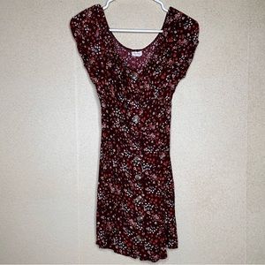 Sky and Sparrow Maroon Floral Dress